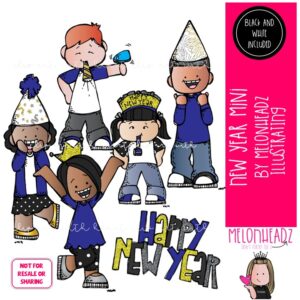 New Year clip art, holiday clip art Mini