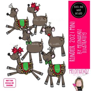 Reindeer clip art 2021, Christmas clip art Mini