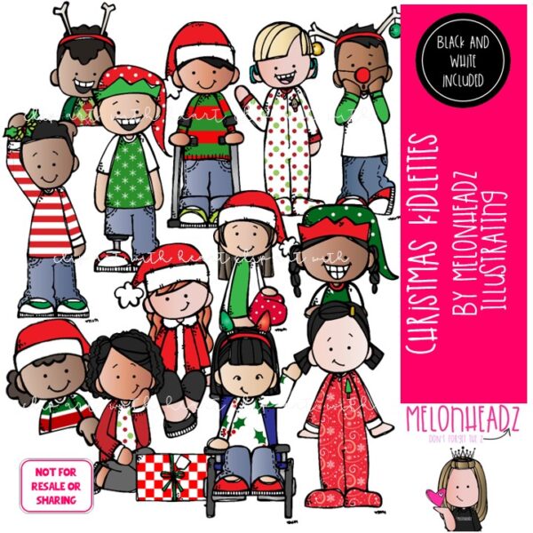 Christmas Kidlettes clip art digi stamp COMBO PACK