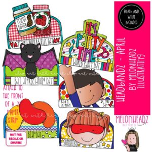 Headbandz clip art, April holidays, Toppers COMBO PACK