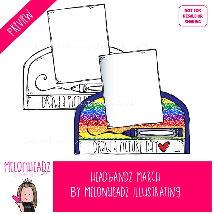 Headbandz clip art, March holidays, toppers COMBO PACK - Image 2