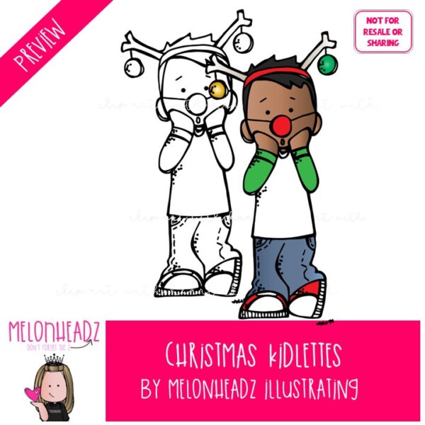 Christmas Kidlettes clip art digi stamp COMBO PACK - Image 2