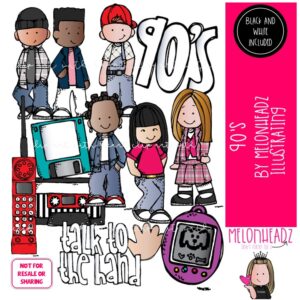 90s clip art, 1990 fashion clip art COMBO PACK