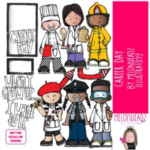 Career Day clip art, job, occupation COLORED Version