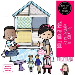 Doll House clip art, imaginative play, kids Mini