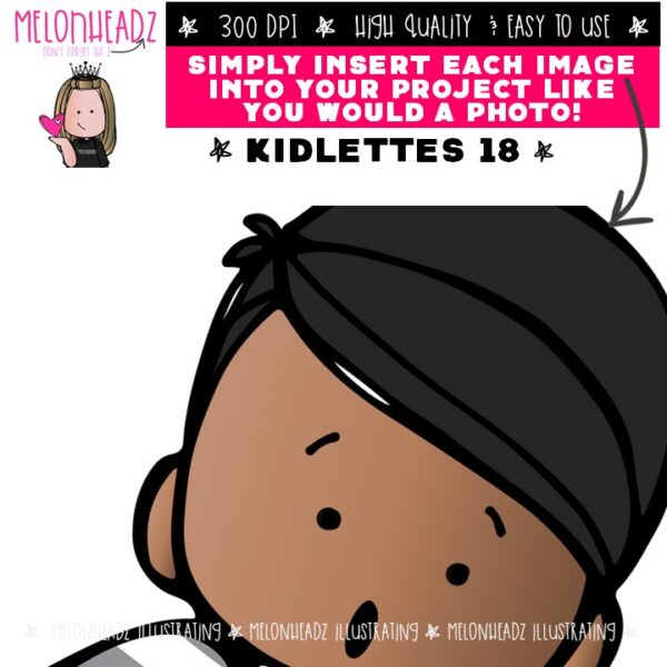 Kidlettes clip art 18, Kids COMBO PACK - Melonheadz