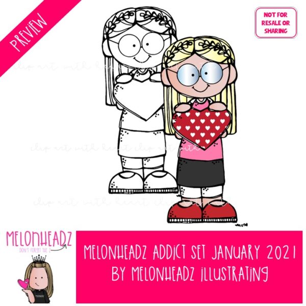 Melonheadz Addicts January 2021 clip art set - Mini - Image 2