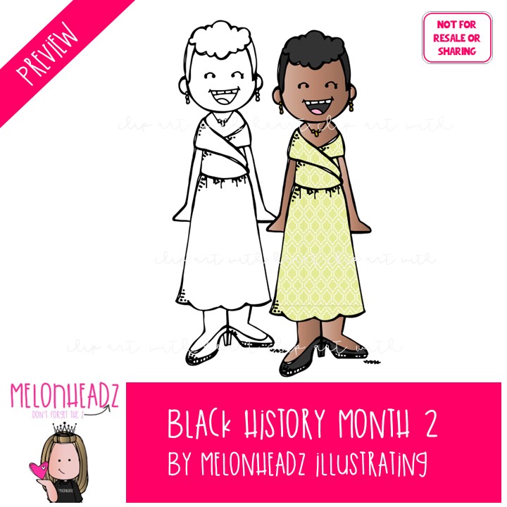 Black History Month 2 clip art, Historical Figures COMBO PACK - Image 2