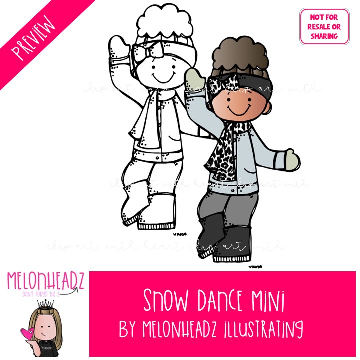 Snow Dance clip art, Winter clip art, Weather clip art Mini - Image 2