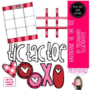 Valentine Tic Tac Toe clip art, Valentine's Day clip art MINI