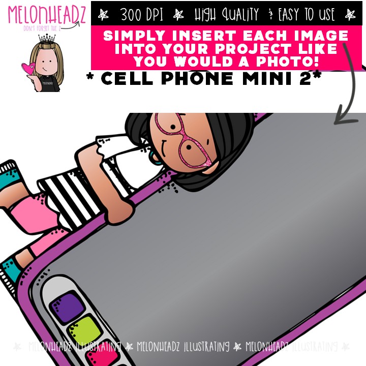Cell Phone 2 clip art, technology, kidlettes Mini - Image 3