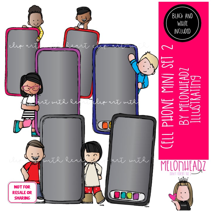 Cell Phone 2 clip art, technology, kidlettes Mini