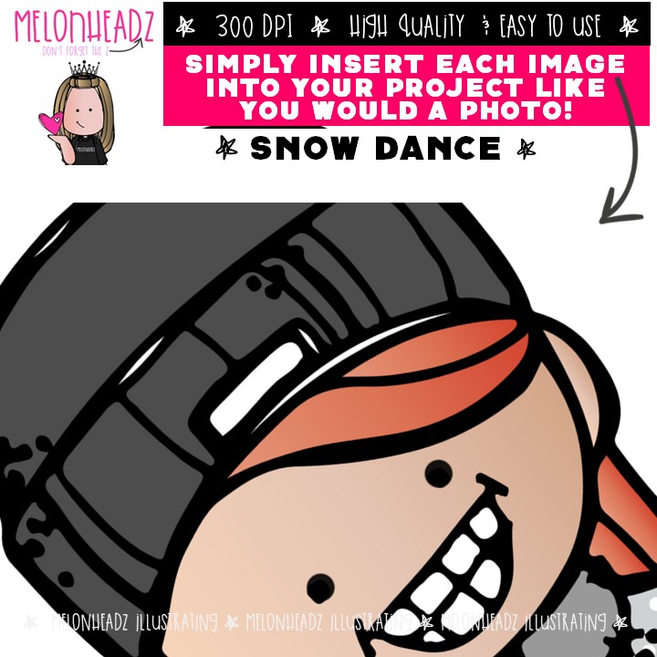 Snow Dance clip art, Winter clip art, Weather clip art Mini - Image 3