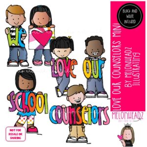 Love our Counselors clip art, school staff MINI