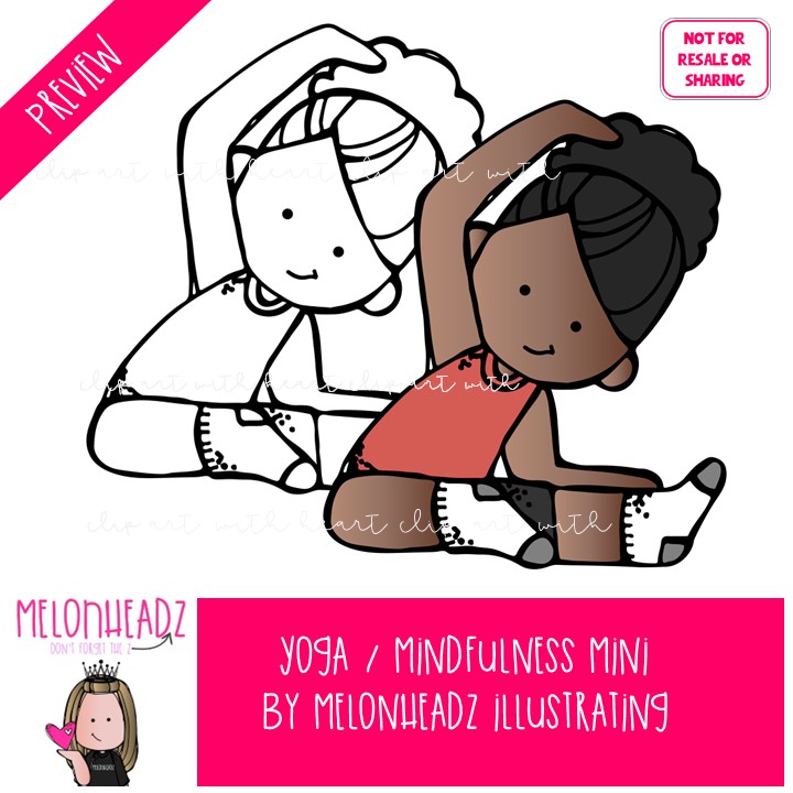 Yoga clip art, Mindfulness, exercise MINI - Image 2