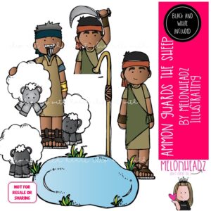 Ammon guards the sheep clip art, LDS clip art, Book of Mormon clip art MINI