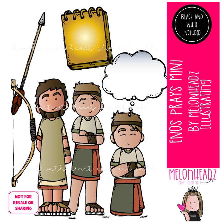 Enos Prays clip art, LDS, Book of Mormon Mini