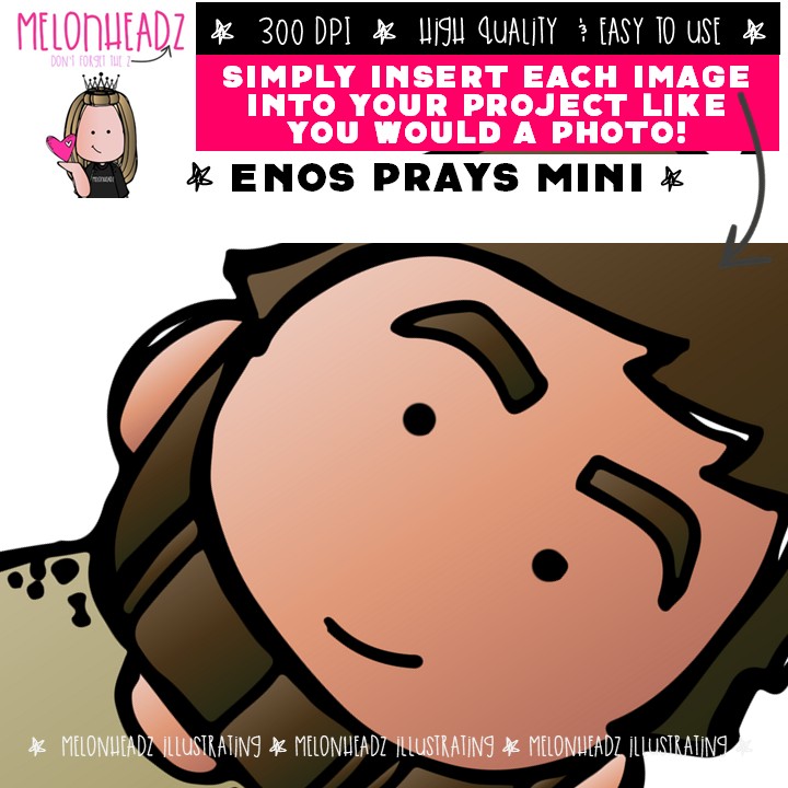 Enos Prays clip art, LDS, Book of Mormon Mini - Image 2