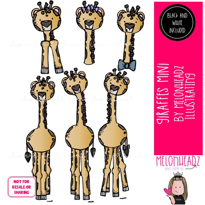 Giraffe clip art, camelopard, mammal Mini