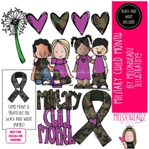 Military Child Month clip art, holiday, ribbon Mini