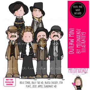 Outlaw clip art, historical figure, US history MINI