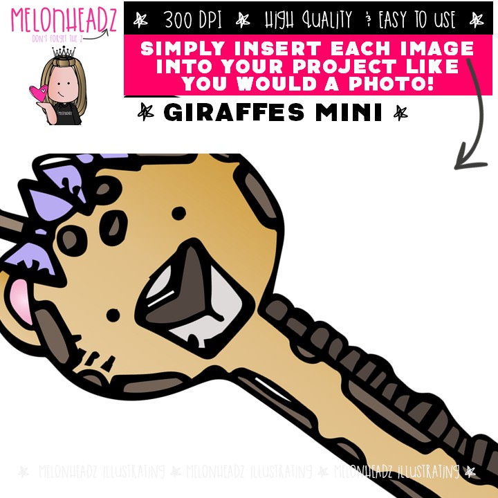 Giraffe clip art, camelopard, mammal Mini - Image 3