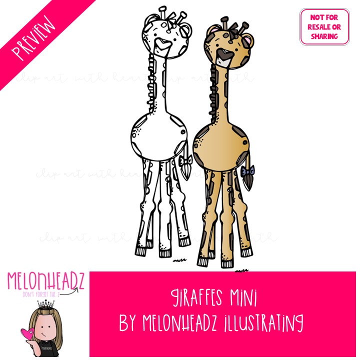 Giraffe clip art, camelopard, mammal Mini - Image 2