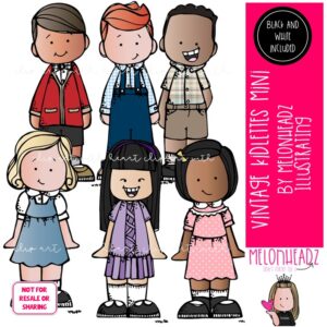 Vintage Kidlettes clip art 1950 clip art 1960 clip art Mini