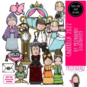 Cinderella clip art 2022, princess, literature, book companion COMBO PACK