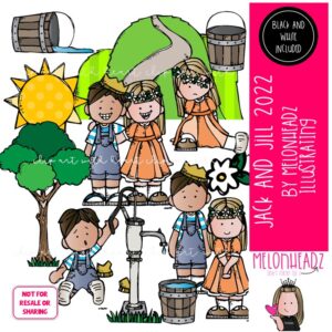 Jack and Jill 2022 clip art, nursery rhyme, book companion COMBO PACK