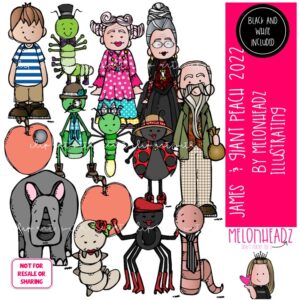 James and the Giant Peach 2022 clip art, literature, book companion COMBO PACK