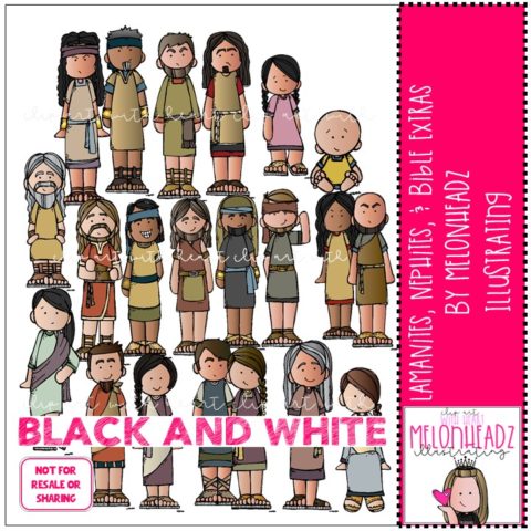 Lamanites/Nephites/Bible extras clip art LDS BLACK AND WHITE - Melonheadz