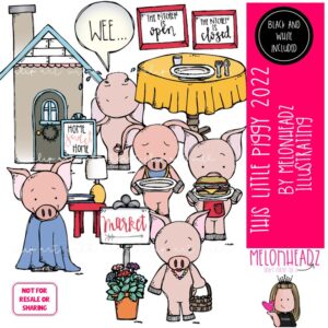 This Little Piggy clip art 2022, Nursery Rhyme clip art, Literature clip art COMBO PACK