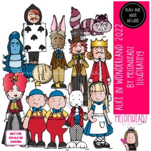 Alice in Wonderland clip art 2022, Literature clip art, Book Companion COMBO PACK