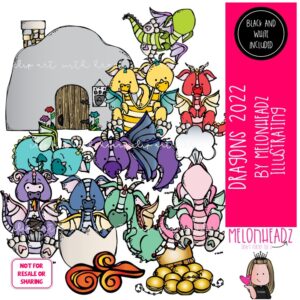 Dragons clip art 2022, cave, leviathan COMBO PACK