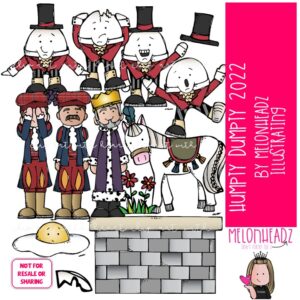 Humpty Dumpty clip art 2022, literature, book companion COLORED Version