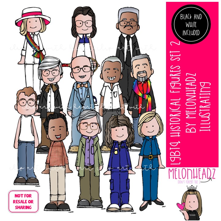 LGBTQ Historical Figures 2 clip art, pride COMBO PACK