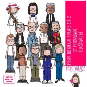LGBTQ Historical Figures 2 clip art, pride, COLORED Version
