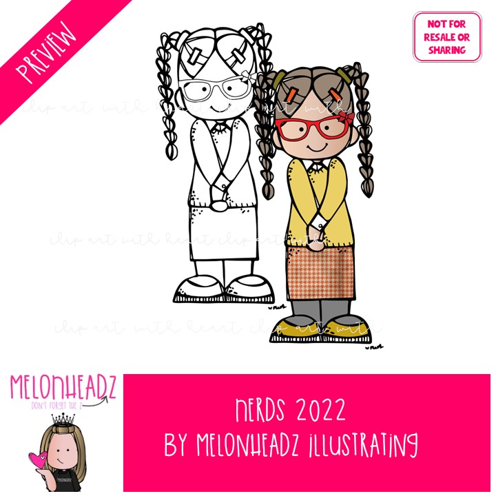 Nerds clip art 2022, Kidlettes clip art COMBO PACK - Image 2