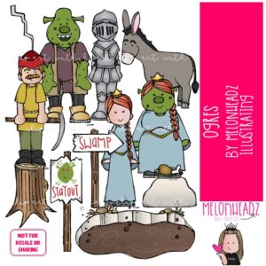 Ogres clip art Literature clip art Book Companion clip art COLORED Version