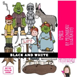 Ogres clip art Literature clip art Book Companion clip art BLACK AND WHITE