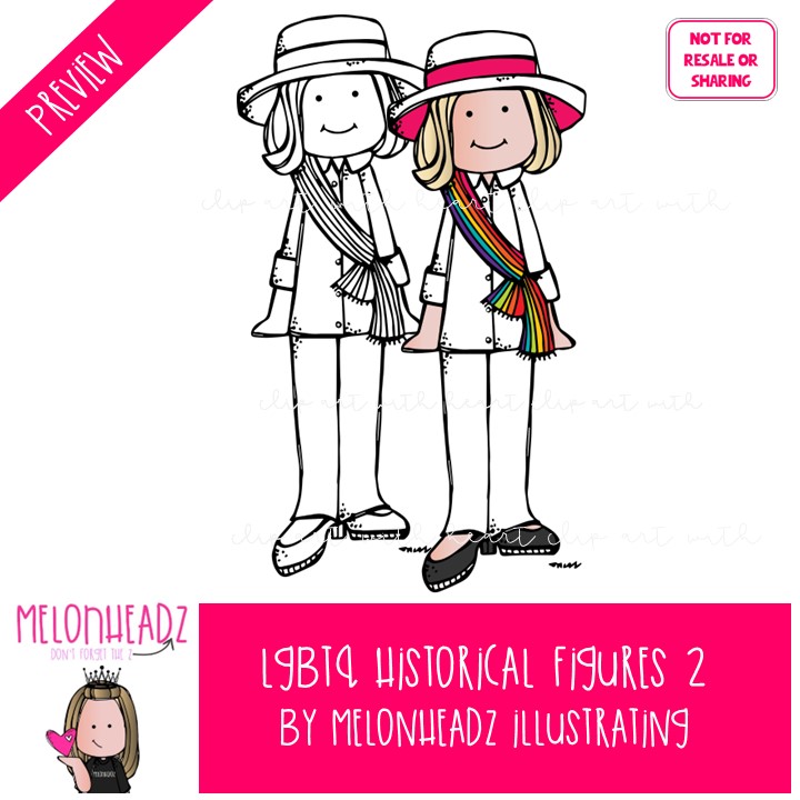 LGBTQ Historical Figures 2 clip art, pride COMBO PACK - Image 3