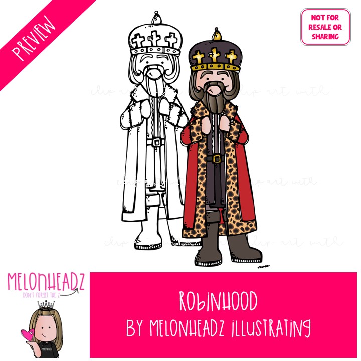 Robinhood clipart, literature, book companion COMBO PACK - Image 2