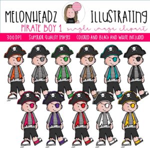 Pirate Boy 1 clip art, Single Image