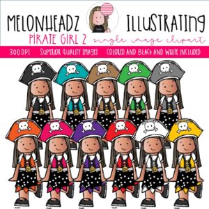 Pirate Girl 2 clip art, Single Image