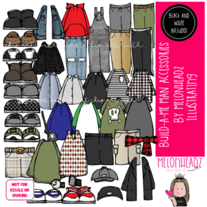 Build A Me Man clip art, Accessories clip art COMBO PACK