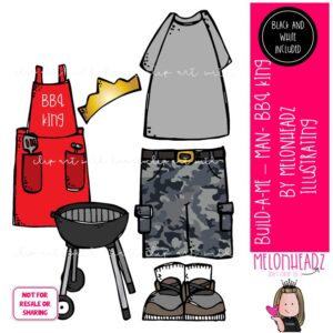Build A Me Man clip art, BBQ King clip art COMBO PACK