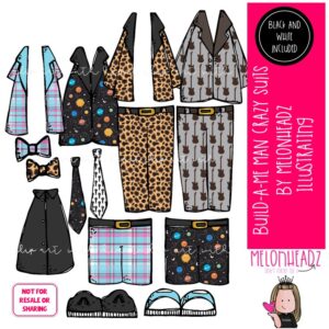 Build A Me Man clip art, Crazy Suits clip art COMBO PACK