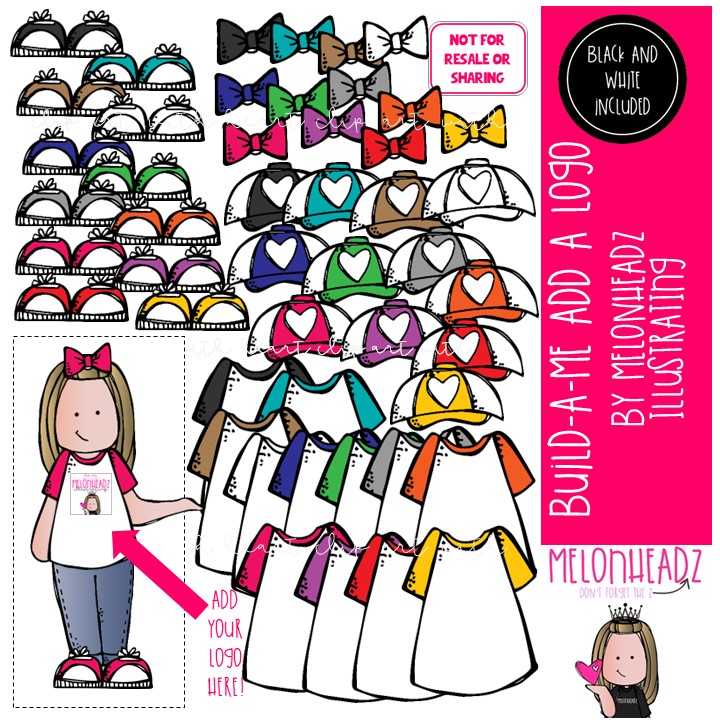 Build A Me clip art, Add a logo, Build a Teacher clip art COMBO PACK