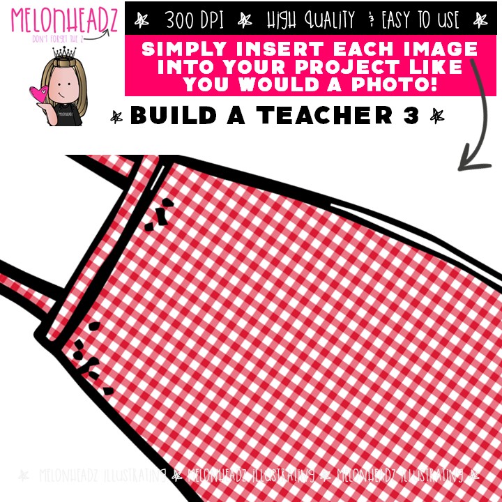 Build A Teacher 3 clip art, Me, Accessories, Clothing COMBO PACK - Image 3